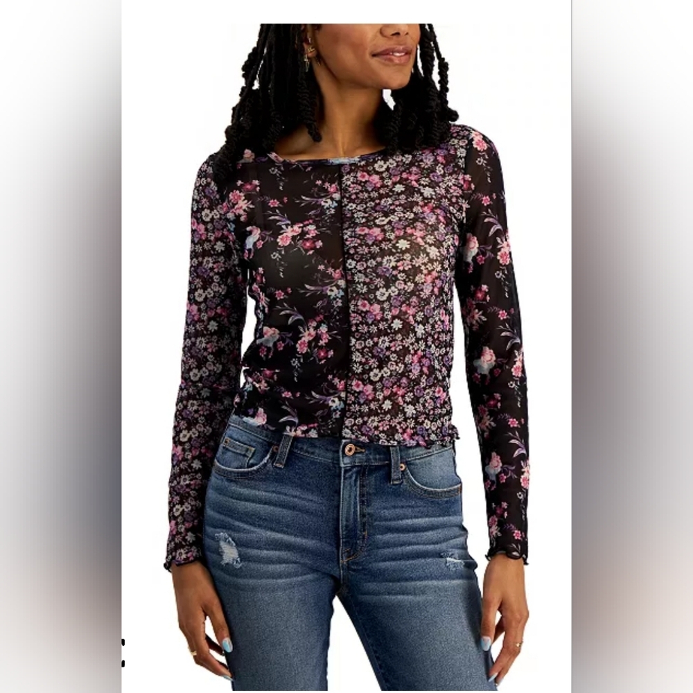 Crave‎ Fame Black and Pink Floral Blouses Bohostyle